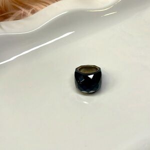 Daniel Swarovski Black Crystal Paris Ring with a Silver Tone Interior Band Color